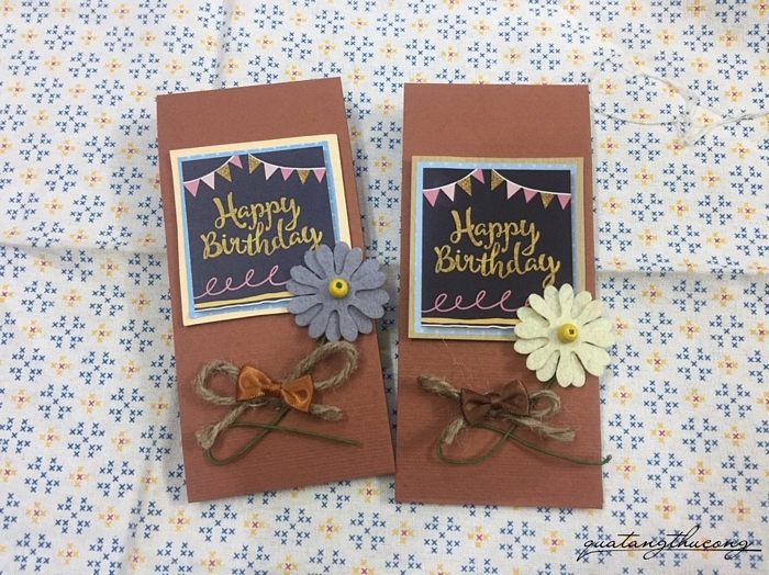 Thiệp handmade sinh nhật 6x15cm mẫu 5